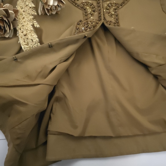 Doncaster Collection Beaded Embellished Tan Blazer Jacket Sz 14 - Picture 5 of 15